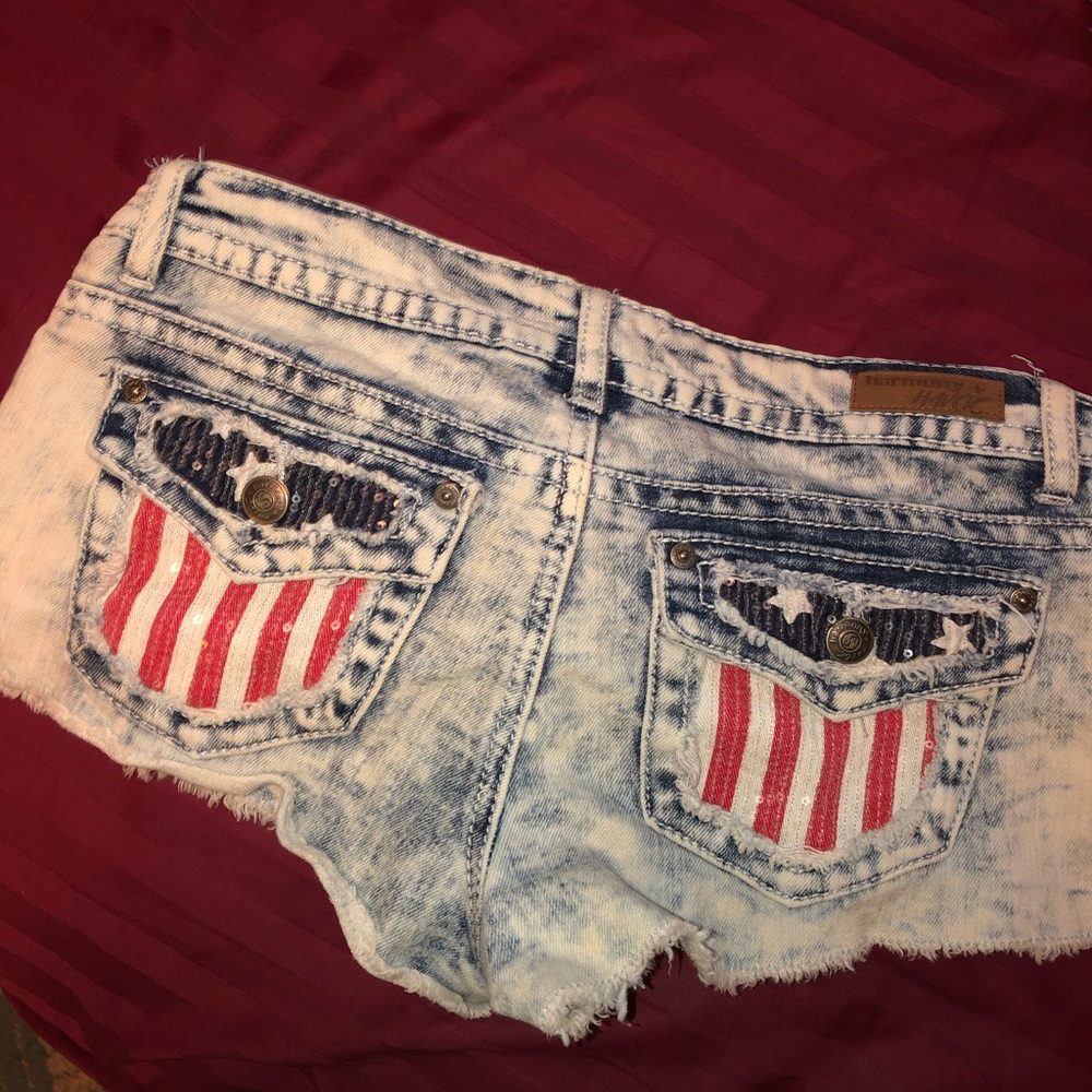 American flag jean shorts